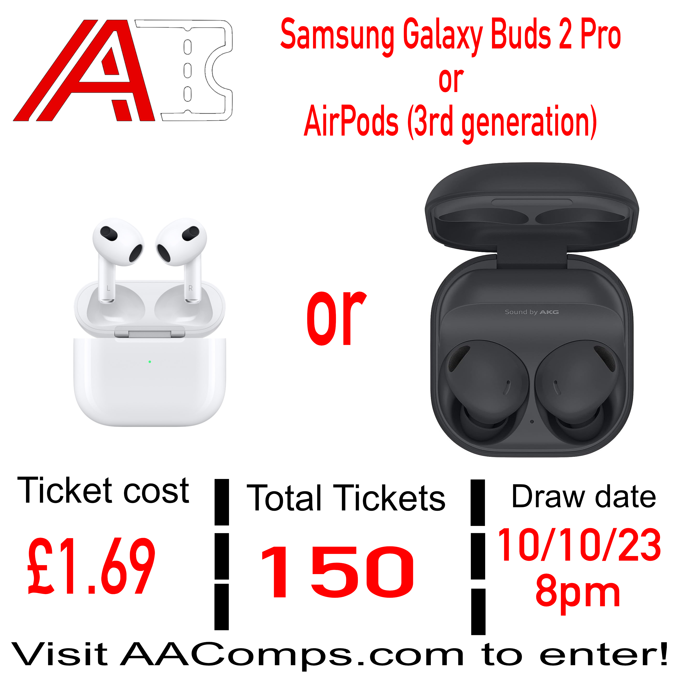 AA Comps Samsung Galaxy Buds 2 Pro or AirPods 3rd generation